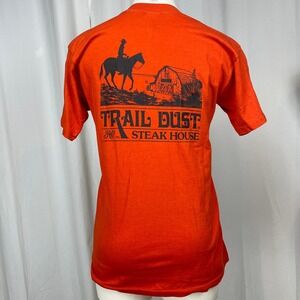 VTG 80s SNEAKERS Tag Single Stitch Trail Dust‎ T-Shirt (L) Western Cowboy USA